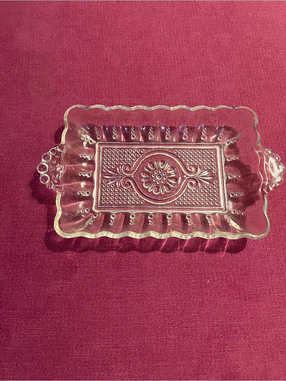 Vintage Glass Decorative Trinket Dish